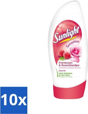 Productafbeelding van Sunlight douchegel – pH-neutraal – rozen- en frambozengeur – 250 ml - voordeelverpakking - 10 stuks