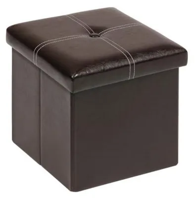 Productafbeelding van Opklapbare zitkruk met opbergruimte, 30x30x30 cm, bruin