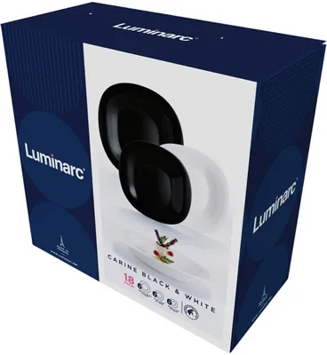 Immagine prodotto di Set da pranzo LUMINARC Bianco e nero 18 elementi