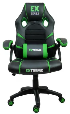 Produktbild von Gaming-Stuhl EX grün, verstellbare Sitzhöhe 46-56 cm, max. 120 kg, 117x65x50 cm