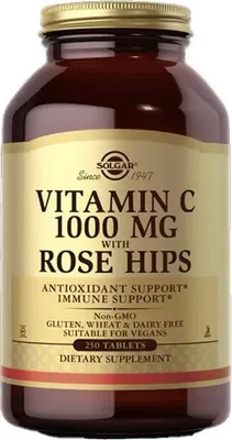 Produktbild von Vitamin C 1000 mg mit Hagebutten 250 Tabletten Solgar