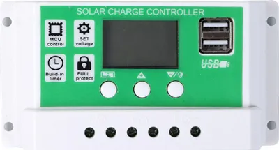 Produktbild von 30A Solarladeregler 12/24V PWM Solarpanel Controller Batterie Intelligenter Regler mit zwei USB-Anschluessen Einstellbare Parameter LCD-Anzeige Timer-Einstellung