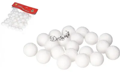 Produktbild von Styroporkugeln mit Glitzer, 2,5 cm Durchmesser, 50 Stück, weiß