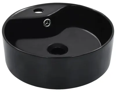 Image de Lavabo en céramique avec trop-plein pour salle de bain