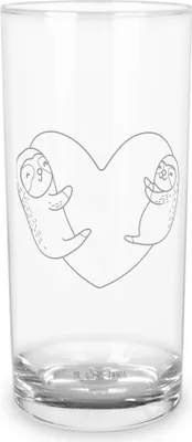 Produktbild von Mr. & Mrs. Panda Glas Faultiere Herz 200 ml - Transparent - Geschenk, Freundin, Hochzeitstag, Freund, Longdrinkglas, Wasserglas, Tumbler, Valentinstag, Mitbringsel, für
