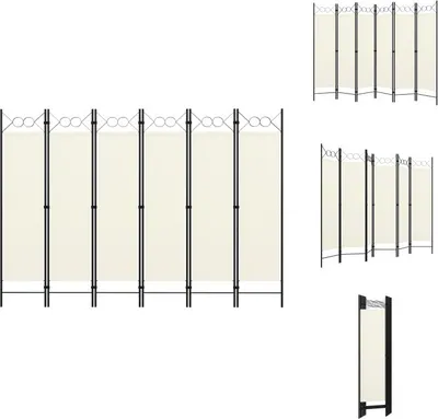 Zdjęcie produktu dla vidaXL 6-częściowy rozdzielacz do pokoju kremowo-biały 240x180 cm - Rozdzielacz do pokoju