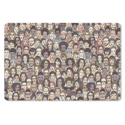 Produktbild von MuchoWow® Schreibtischunterlage Vielfalt - Muster - Gesicht 60x40 cm - XXL Mauspad - Großes Mauspad