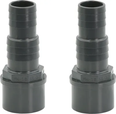 Produktbild von HAF 2x PVC Druckschlauchtülle mit 32mm 38mm x 50mm | Schlauchtülle x Klebestutzen | Schlauchverbinder aus grauem PVC-U | PN16 für Pool und Teich