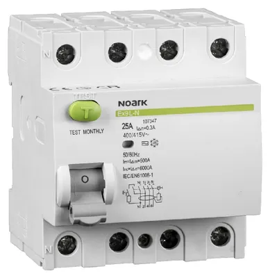 Obrázok produktu pre 4P 40A 100mA Ex9L-N Noark 108336 Diferenciálny istič