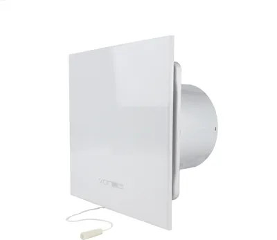 Produktbild von Badlüfter Ventilator Lüfter Badezimmer Badventilator Rückstauklappe WC Be- Entlüftung Abluft Ø 100 mm weiß Zugschalter gerade