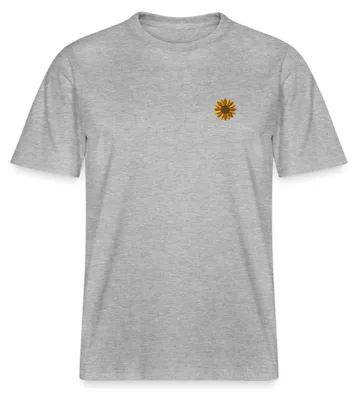 Produktbild von Spreadshirt Stickerei Sonnenblume Relaxed Fit Uni T-Shirt, 3XL, Grau meliert