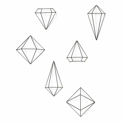 Zdjęcie produktu dla Umbra Prisma dekor ścienny geometryczny, zestaw 3, dekoracja ścienna, dekoracja ścienna, dekoracja stołu, dekoracja, metal, czarny, 470520-040