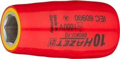 Produktbild von HAZET 880KV-10, Steckschlüsselbuchse, Rot, Gelb, 1 Kopf/Köpfe, 3/8", Imperial, 10 mm