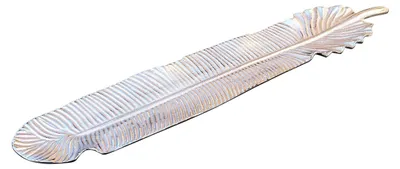 Produktbild von Dekoteller Schale Servierplatte Blatt-Design Aluminium Silber - Moderne Dekoschale aus Metall - Tischdeko XL 65 cm