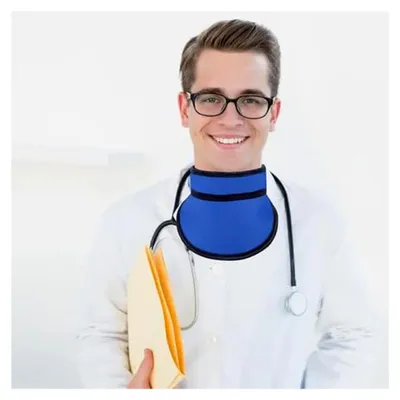 Produktbild von Bleischürze mit Nackenschutz für Röntgenuntersuchungen, verstellbarer Schilddrüsen-Bleikragen