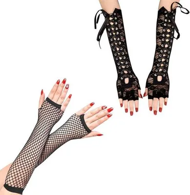 Imagen del producto de Guantes de ópera, color oscuro, accesorios para juegos de rol, boda, color , 10 x 39 cm