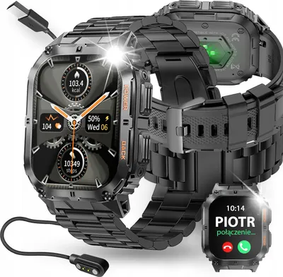 Zdjęcie produktu dla Smartwatch Zegarek Męski Menu Polskie Sport Puls Rozmowy Smart Watch Amoled