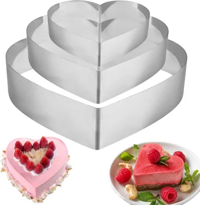 Produktbild von Tortenring Set Edelstahl Backrahmen Kuchenring Rund 10/15/20 cm - 3 Stück