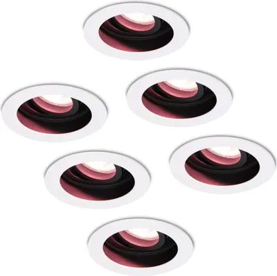 Produktbild von hoftronicsmart LED Einbaustrahler 5W RGBWW GU10 Weiß schwenkbar 6er Set