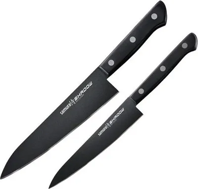Produktbild von Samura Shadow Utility und Chef Zweimesserset - AUS-8-Stahl, ABS-Griff