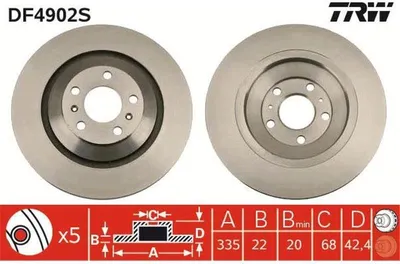 Produktbild von TRW Bremsscheiben (2 Stück) Hinterachse DF4902S