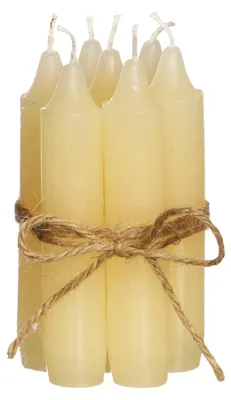Produktbild von Stabkerze 7er Set, Rustikale Tafelkerze, 11 x 2cm champagner CREME