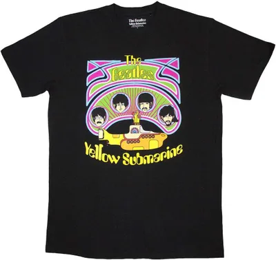 Produktbild von The Beatles - "Yellow Submarine Heads In Circles V2" T-Shirt für Herren/Damen Uni RO11811 (S) (Schwarz)