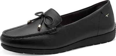 Produktbild von Tamaris Comfort Damen Slipper Leder Mokassin weit geschnitten 8-84600-44, Größe:37 EU, Farbe:Schwarz
