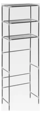Produktbild von Waschmaschinenregal mit 3 Ablagen, Schwarz, 69x28x169 cm