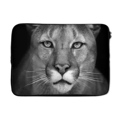 Produktbild von MuchoWow® Laptop Hülle 13 Zoll Panther - Wildlife - Schwarz - Weiß Laptoptasche - Laptophülle - Sleeve - Rundumschutz