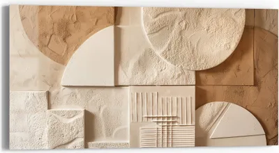 Produktbild von DEQORI Glasbild Echtglas 60x30 cm 'Wüstengeometrie' Wandbild Bild modern Deko