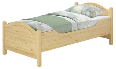 Produktbild von Seniorenbett extra hoch 90x200 Massivholz Kiefer Einzelbett Gästebett Zubehör wählbar V-60.40-09ohne Zubehör