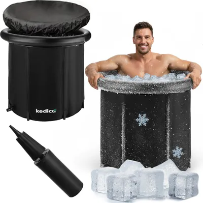 Obrázok produktu pre Kedica® Ľadová vaňa, ľadová vaňa, ľadová vaňa, ľadová vaňa - 80 cm - 350 L - Skladacia - Prenosná - Sedák - Pomp - Kryoterapia