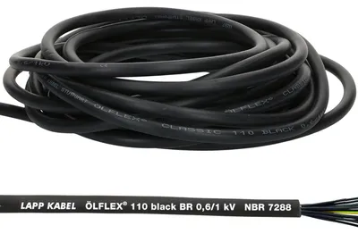 Immagine prodotto di 10 metri Lapp 1120233 Ölflex Classic 110 Nero 0,6/1kV Cavo di controllo in PVC 3x0,75 mm² con conduttore di protezione I esterno I ritardante di fiamma I cavo a 3 conduttori I cavo di collegamento 3G0,75
