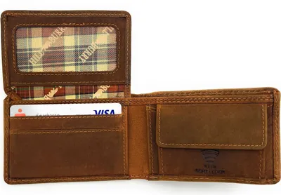 Produktbild von Hill Burry Mini Geldbörse Hunterleder RFID Leder Geldbeutel kompakt