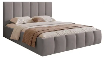 Produktbild von Selsey Sarafino - Polsterbett 160x200 cm, mit Bettkasten und Lattenrost, hellgrau