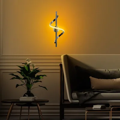 Image de Applique murale Lampe en métal chromé - 33 x 10 x 7 cm - LED SMD 5W - IP20