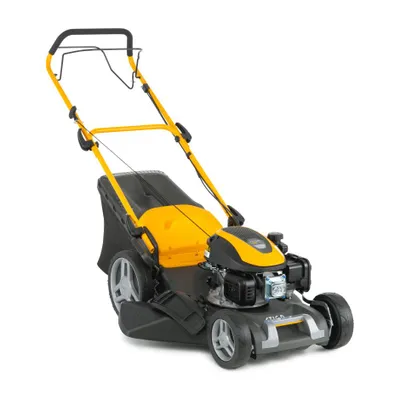 Image de Tondeuse à gazon à conducteur marchant Stiga Combi 48 SQ, moteur à essence 4 temps, largeur de coupe de 46 cm, traction par les roues, fonction mulching, bac de ramassage latéral