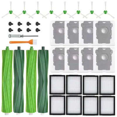 Ersatzteile für Roomba i7+/i8+/E5–E7 – 4 Rollbürsten, 8 Filter, 8 Beutel