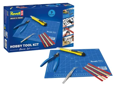 Image de Kit d'outils de base Revell pour modélisme - 9 pièces.