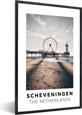 Produktbild von MuchoWow® Gerahmtes Poster Niederlande - Scheveningen - Reuzenrad 40x60 cm - Poster mit Schwarzem Bilderrahmen Wandposter Rahmen Foto Bilder - Papierdruck - Wandbilder