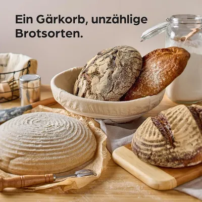 Banneton Brotgärkorb-Set Aus Rattan – Rund & Oval, Inkl. Zubehör, Ideal Für Sauerteigbrot