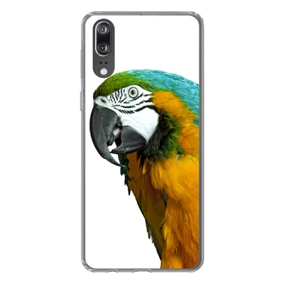 Produktbild von MuchoWow® Handyhülle Schutzhülle Hülle für Huawei P20 Papagei - Vogel - Federn - Porträt Silikon Softcase Handy Hülle - Hardcover