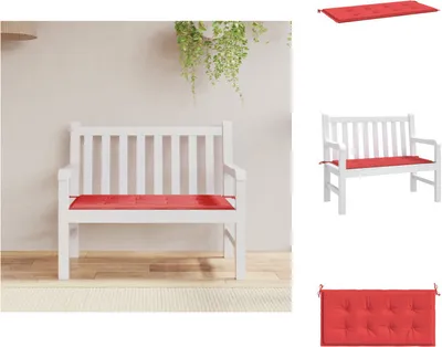 Immagine prodotto di vidaXL Cuscino per panchina da giardino rosso 100x50x3 cm Tessuto Oxford - Cuscino per seduta