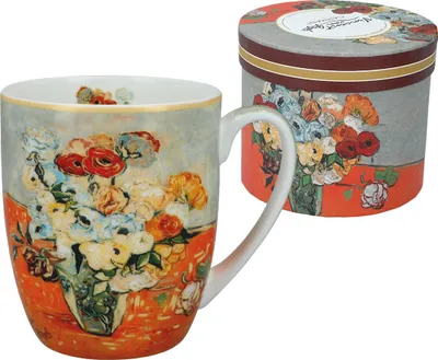 Zdjęcie produktu dla Carmani, porcelanowy kubek t. Camio 380ml - VAN GOGH/Róże
