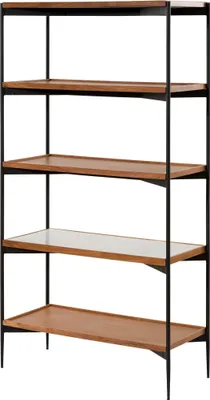 Image de MASSIVMOEBEL24 | Étagère en bois d'Acacia 95x40x175 naturel / blanc laqué Karlstad #10