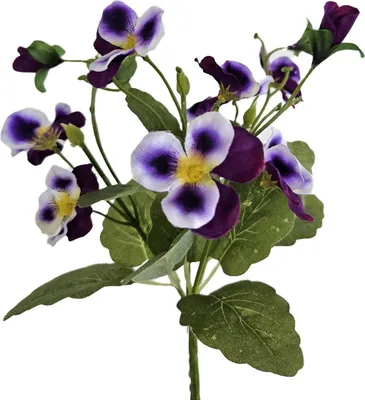 Produktbild von artplants.de Künstliche Stiefmütterchen BAHNY auf Steckstab, violett-lila, 22cm - Deko Veilchen