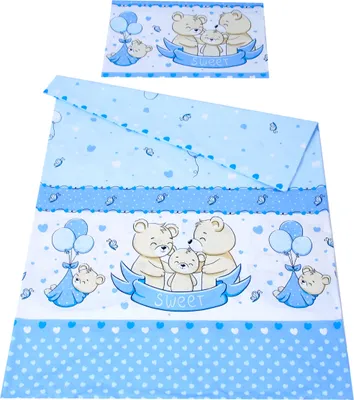 Produktbild von BABYLUX Kinderbettwäsche 2 Tlg. 90 x 120 cm Bettwäsche 135. Sweet Blau