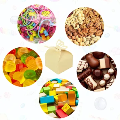 Produktbild von Kleine Geschenkdooschen für Feiern - 50 Stück Süßigkeitenschachteln mit Schmetterlingsdesign