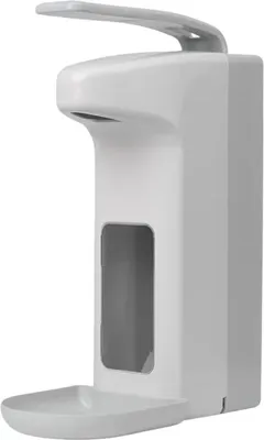 Produktbild von TEMDEX® 119932 Desinfektionsmittel- & Seifen-Spender mit Armhebel - 1.000 ml, grau, Kunststoff